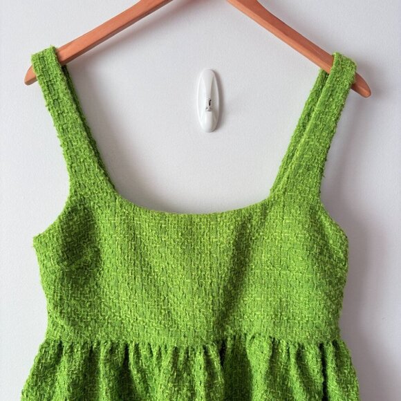 Zara Textured Weave Short Dress Bloggers Fav Green Size Medium - Picture 6 of 10